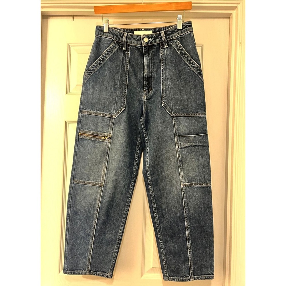Mother Superior Private Zip Pocket Ankle Jeans Dark Wash High Rise Utility 27 - Picture 3 of 8
